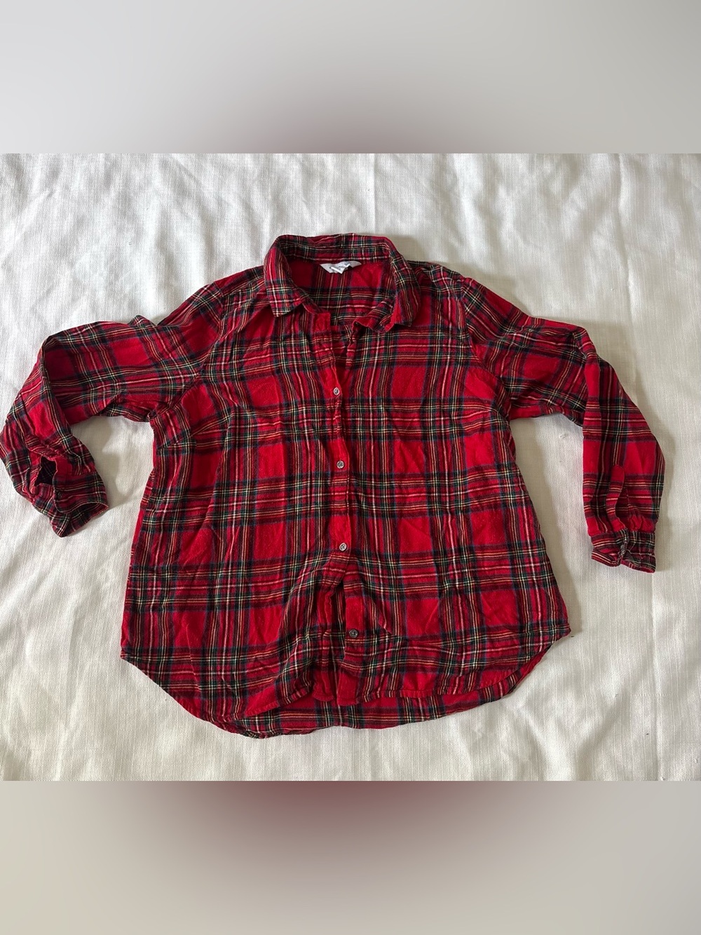 Old Navy Red Plaid Button-Down Shirt - size XL holiday